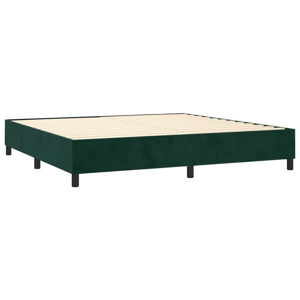 vidaXL Sommier &agrave; lattes de lit et matelas Vert fonc&eacute; 200x200cm Velours