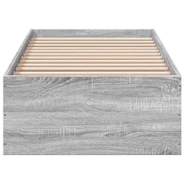 vidaXL Cadre de lit sans matelas sonoma gris 75x190 cm