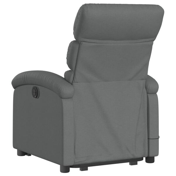 vidaXL Fauteuil inclinable de massage électrique Gris foncé Tissu