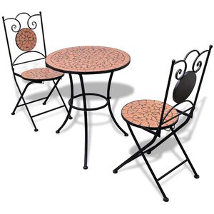 vidaXL Ensemble de bistro 3 pcs Carreaux c&eacute;ramiques Terre cuite