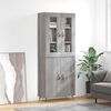 vidaXL Buffet haut Sonoma gris 69,5x34x180 cm Bois d'ing&eacute;nierie