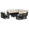 vidaXL Ensemble de canap&eacute; de jardin 12 pc Noir et blanc cr&egrave;me