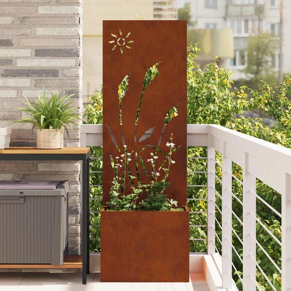 vidaXL &Eacute;cran de confidentialit&eacute; de jardin Fretwork Rouill&eacute; 50 x 150 cm