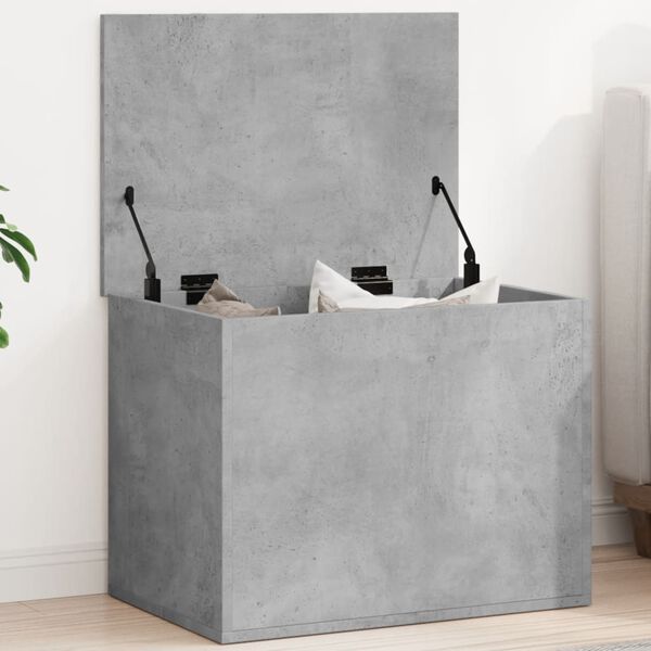 vidaXL Bo&icirc;te de rangement gris b&eacute;ton 60x42x46 cm bois d'ing&eacute;nierie