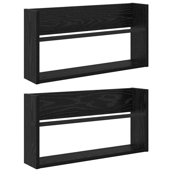 vidaXL &Eacute;tag&egrave;re &agrave; magazines 2 pcs Ch&ecirc;ne noir 60 x 12 x 30 cm