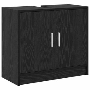 vidaXL Cabinet de salle de bain avec porte Ch&ecirc;ne noir 63 x 29 x 55 cm