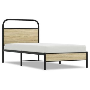 vidaXL Cadre de lit sans matelas 75x190cm ch&ecirc;ne sonoma bois ing&eacute;nierie