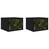 vidaXL Cabinet de chevet mural ELBURG 2 pc Ch&ecirc;ne noir 36 x 33 x 25 cm