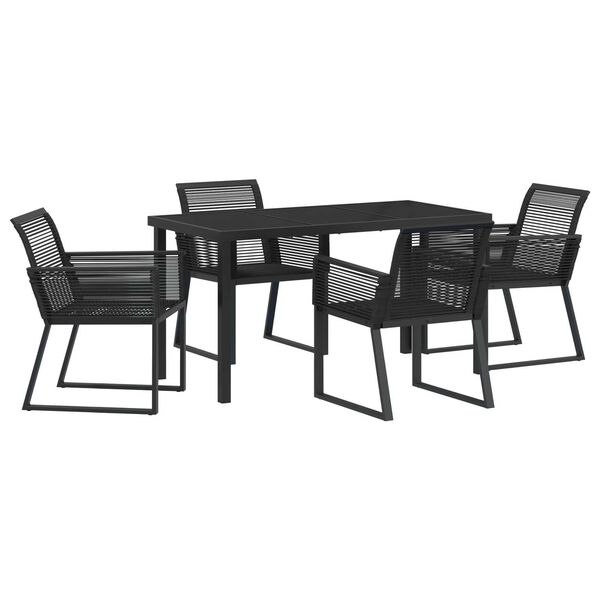 vidaXL Ensemble de salle &agrave; manger pour jardin 5 pcs Noir