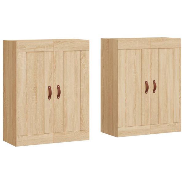 vidaXL Armoires murales 2 pcs ch&ecirc;ne sonoma bois d'ing&eacute;nierie