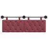 vidaXL T&ecirc;te de lit suspendue Bordeaux 130 x 55 x 7 cm tissu