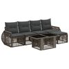 vidaXL Ensemble de canap&eacute; de jardin 6 pc Gris et Gris fonc&eacute; polyrotin