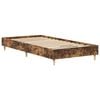 vidaXL Cadre de lit sans matelas ch&ecirc;ne fum&eacute; 75x190cm bois d'ing&eacute;nierie