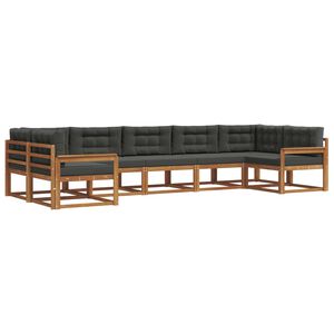 vidaXL Ensemble de canap&eacute;s d'ext&eacute;rieur 7 pcs Naturel et Anthracite