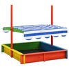 vidaXL Bac à sable avec toit réglable Bois de sapin Multicolore UV50