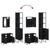 vidaXL Ensemble de meubles salle de bain 3 pcs noir bois d'ingénierie