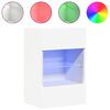 vidaXL Meubles muraux avec lumi&egrave;res LED pour TV 2 pcs blanc 40x30x60,5 cm