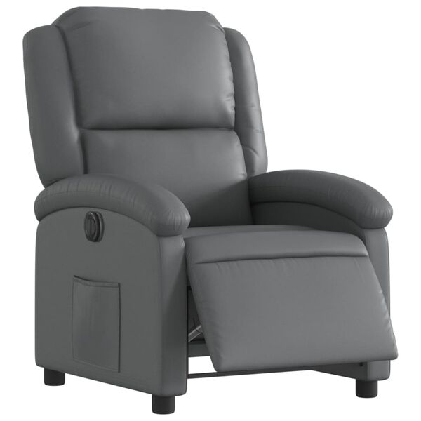 vidaXL Fauteuil inclinable &eacute;lectrique Gris Similicuir