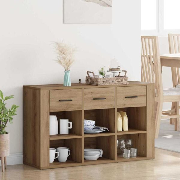vidaXL Buffet Ch&ecirc;ne artisanal 100 x 30 x 59,5 cm Bois d'ing&eacute;nierie