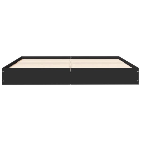 vidaXL Cadre de lit sans matelas noir 140x190 cm bois d'ing&eacute;nierie