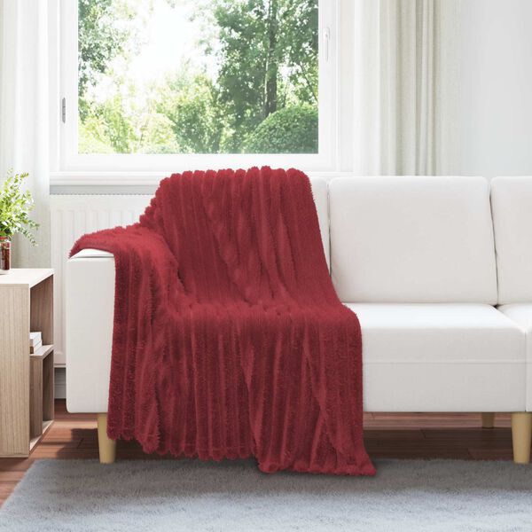 vidaXL Couvertures &agrave; jeter 6 pcs Rouge Bordeaux 150 x 130 cm Toison