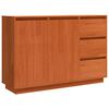 vidaXL Buffet avec tiroir Ch&ecirc;ne brun 111 x 34 x 75 cm Pin massif