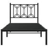 vidaXL Cadre de lit m&eacute;tal sans matelas avec t&ecirc;te de lit noir 90x200 cm