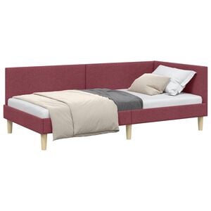 vidaXL Cadre de lit d'angle Bordeaux 80 x 200 cm Tissu