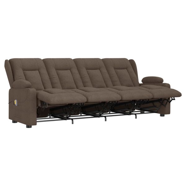 vidaXL Fauteuil de massage inclinable porte-gobelets 4 places taupe
