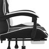 vidaXL Chaise de jeu avec repose-pied Noir et blanc Similicuir
