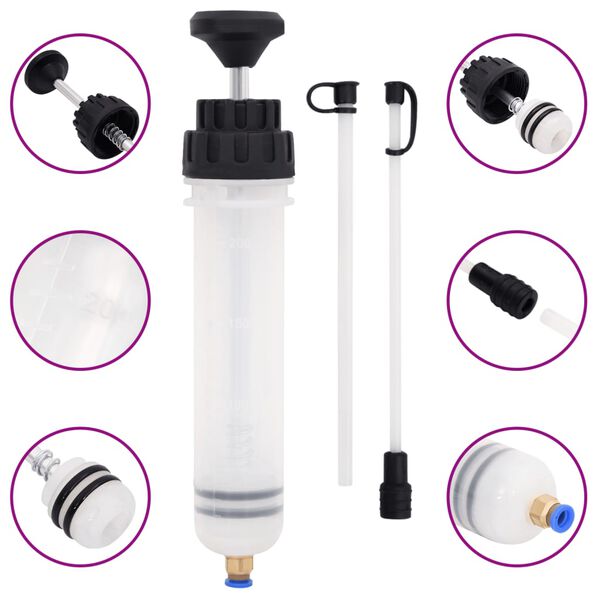 vidaXL Purgeur de frein blanc et noir 0,2 L