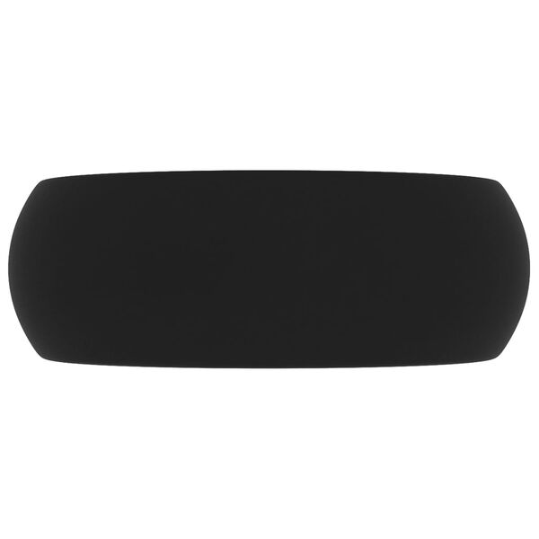 vidaXL Lavabo rond de luxe Noir mat 40x15 cm C&eacute;ramique