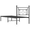 vidaXL Cadre de lit m&eacute;tal sans matelas avec t&ecirc;te de lit noir 75x190 cm