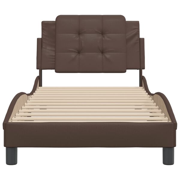 vidaXL Cadre de lit sans matelas Zadar marron 90x190 cm similicuir