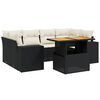vidaXL Salon de jardin 7 pcs avec coussins noir r&eacute;sine tress&eacute;e