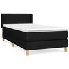 vidaXL Sommier &agrave; lattes de lit avec matelas Noir 90x200 cm Tissu