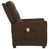 vidaXL Fauteuil de massage Marron fonc&eacute; Tissu