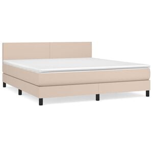 vidaXL Sommier &agrave; lattes de lit avec matelas Cappuccino 160x200 cm