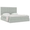 vidaXL Lit de Rangement avec matelas Gris clair 200 x 200 cm Velours