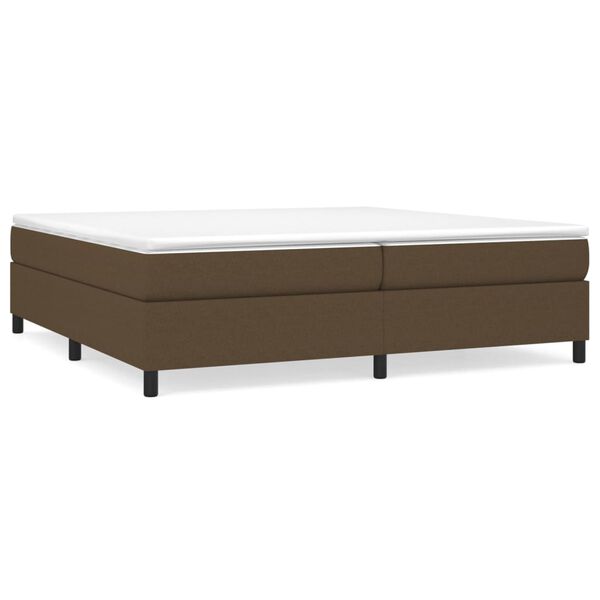vidaXL Cadre de lit &agrave; ressorts marron fonc&eacute; 200x200 cm tissu