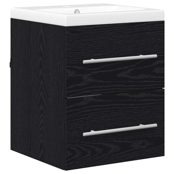 vidaXL Meuble de Lavabo de Salle de Bain Noir 42 x 39 x 52 cm
