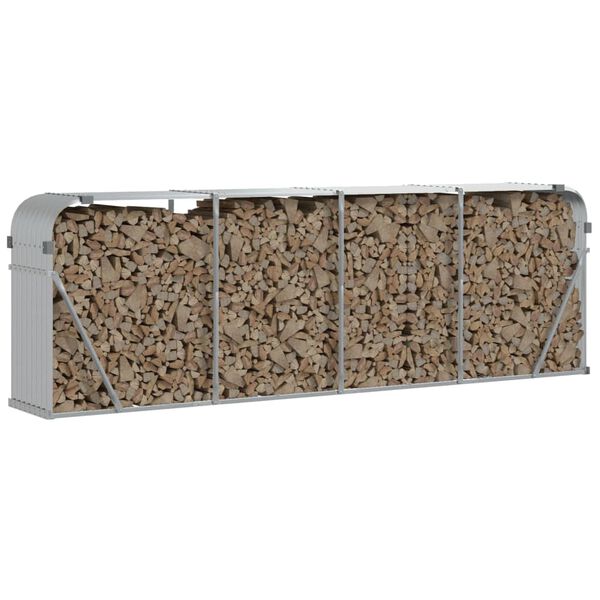 vidaXL Porte-b&ucirc;ches argent&eacute; 300x45x100 cm acier galvanis&eacute;