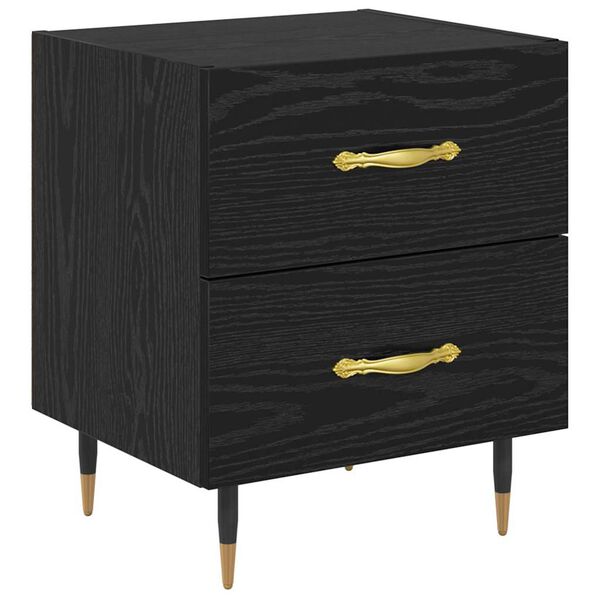 vidaXL Cabinet de chevet avec tiroir Chêne noir 40 x 35 x 47,5 cm
