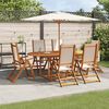 vidaXL Ensemble &agrave; Manger de jardin 7pcs bois d'acacia solide textil&egrave;ne