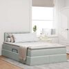 vidaXL Lit de Rangement avec matelas Gris clair 120 x 200 cm Velours