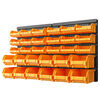 vidaXL Kit de bacs de stockage et panneaux muraux 32 pcs Jaune et noir