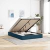 vidaXL Cadre de lit ottoman sans matelas bleu fonc&eacute; 140x190 cm velours