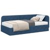 vidaXL Cadre de lit d'angle avec matelas Bleu 90 x 200 cm tissu