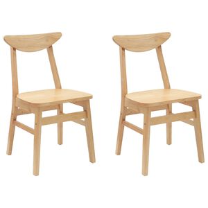vidaXL Chaises de salle &agrave; manger 2 pcs Naturel 42 x 47.5 x 81 cm