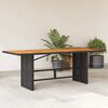 vidaXL Table de jardin et dessus en bois d'acacia noir résine tressée